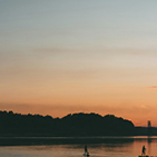 Orange Sunset on Lake